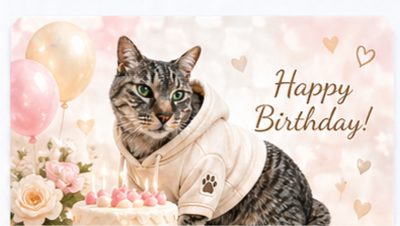 誕生日の主役猫